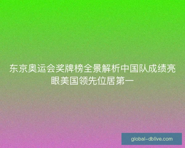 东京奥运会奖牌榜全景解析中国队成绩亮眼美国领先位居第一